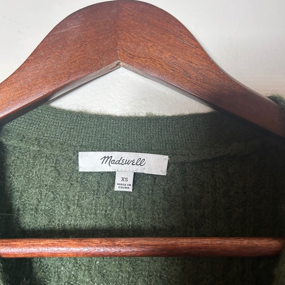 Madewell Forest Green Textured Knit Button Front Cardigan Sweater XS - Picture 4 of 5